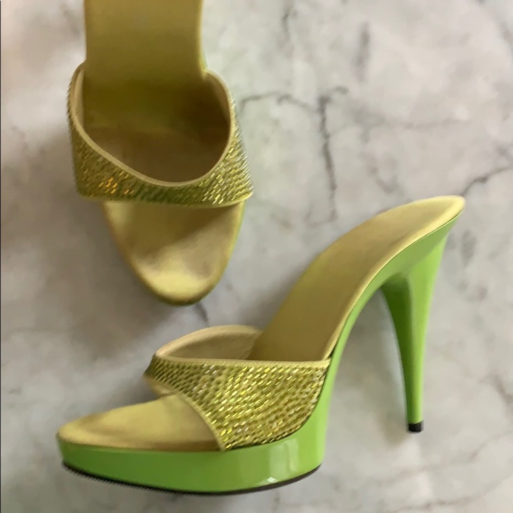 Vintage Celine Swarovski crystal heels